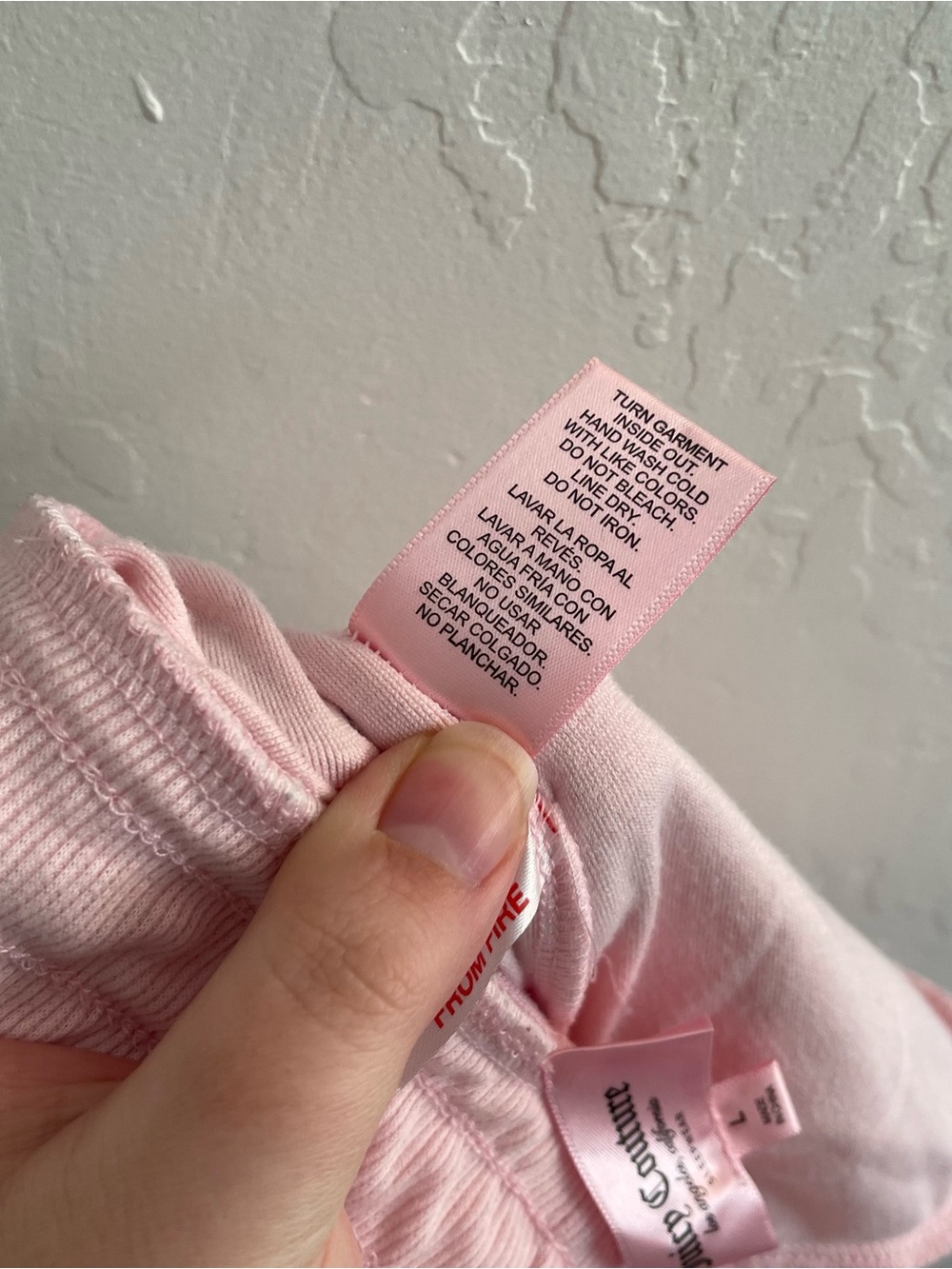 Juicy Couture Baby Pink Juicy Rhinestone Back Velour Pull On Pants Womens Large - Picture 7 of 8